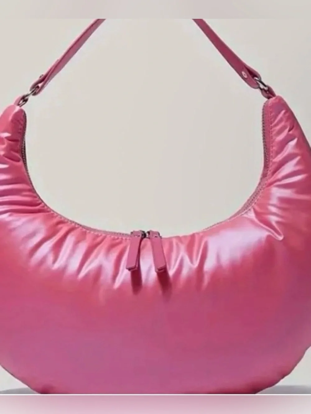 Pink Crescent Shoulder Bag - Stylish Women's Handbag